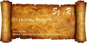 Szikszay Rudolf névjegykártya