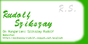 rudolf szikszay business card